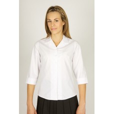 Deluxe 3/4 Sleeve Rever Collar Fitted Blouse(36"-44")